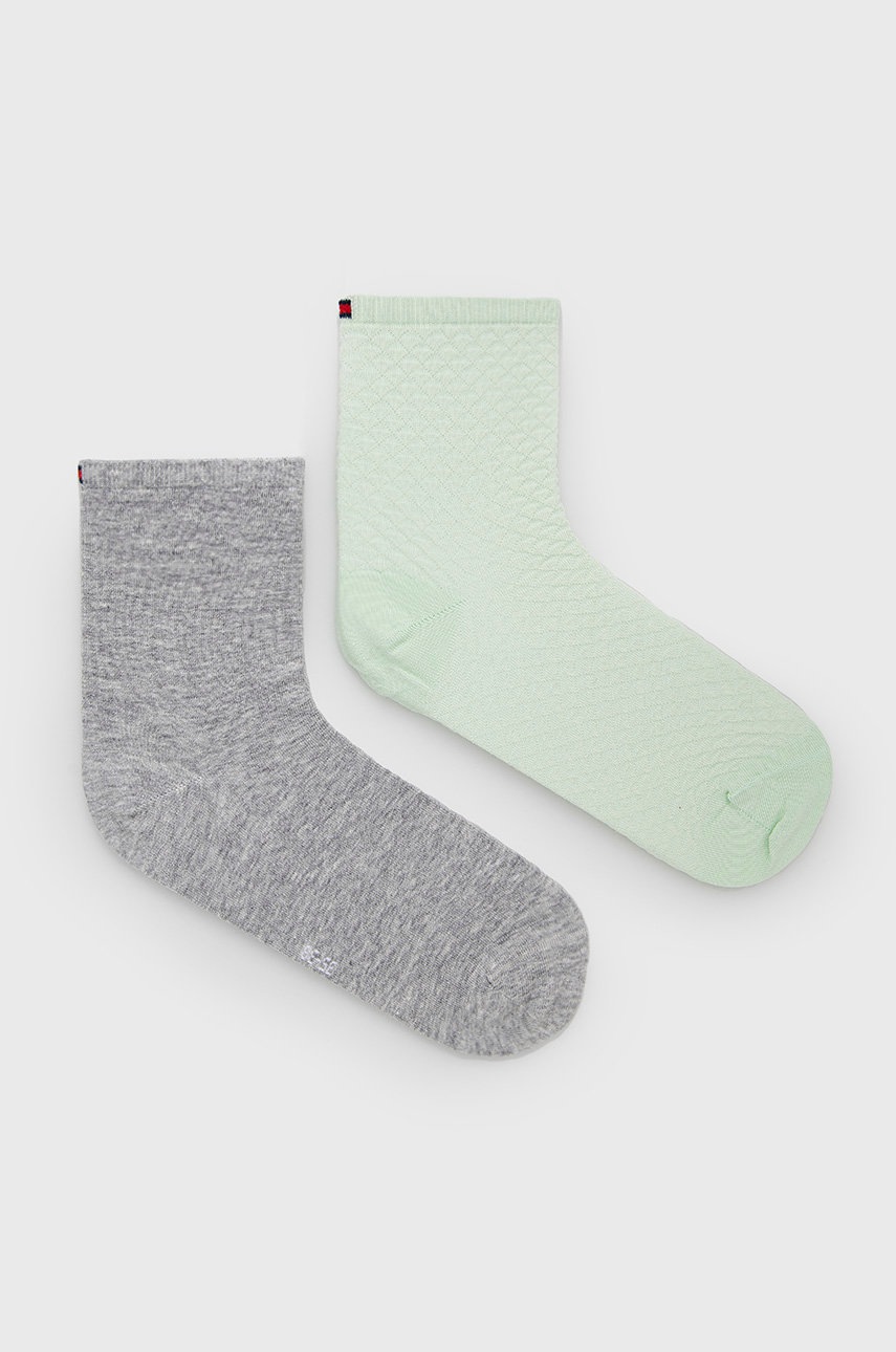 

Чорапи Tommy Hilfiger (2 чифта) дамски в сиво, Сив