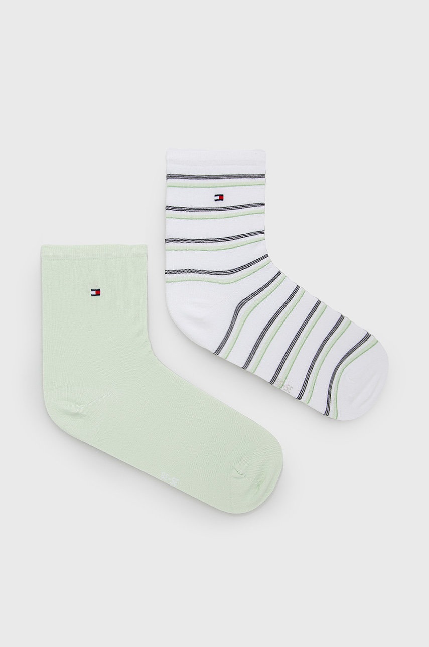

Чорапи Tommy Hilfiger (2 чифта) дамски в зелено, Зелен