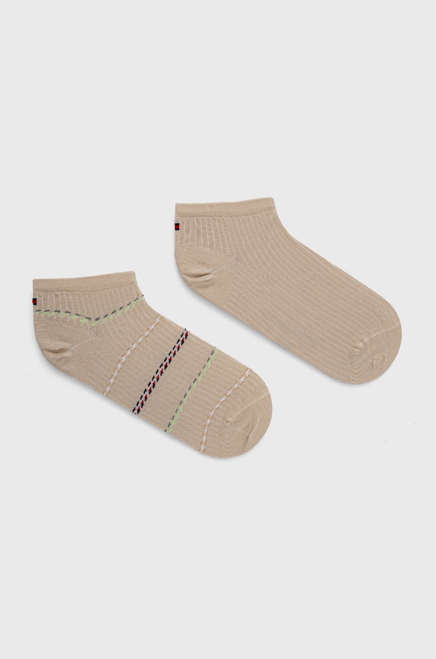 

Чорапи Tommy Hilfiger (2 чифта) дамски в бежово, Бежов