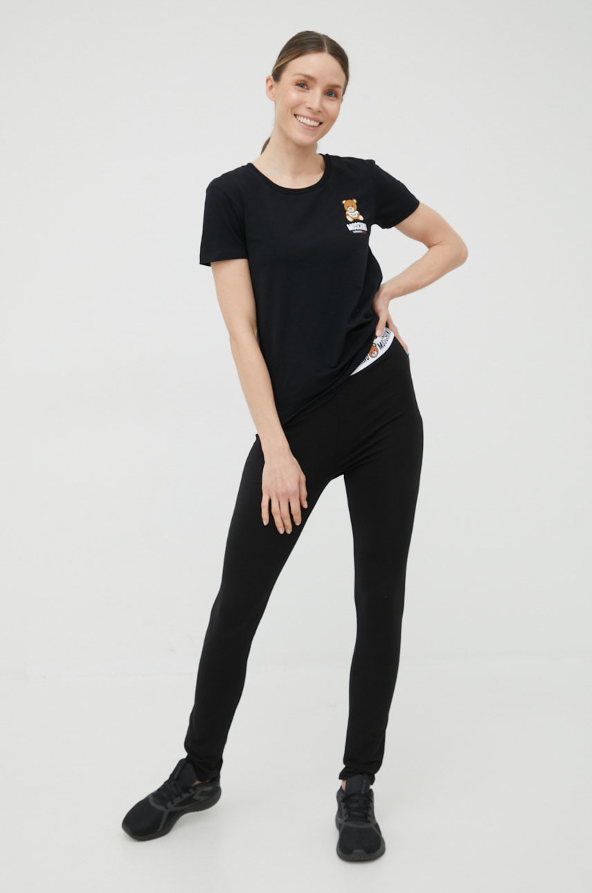 

Пижамные леггинсы Moschino Underwear женские цвет чёрный