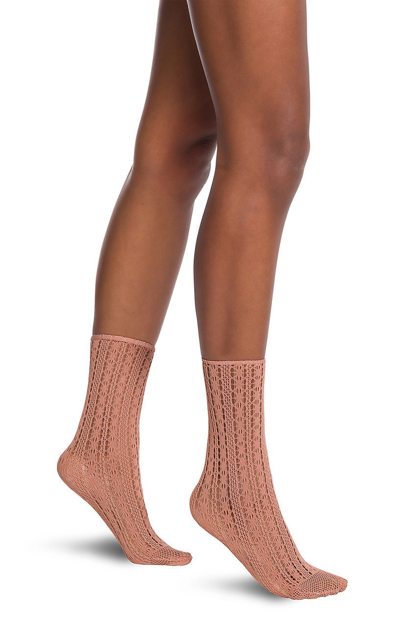 

Чорапи Wolford Crochet Net дамски в бежово, Бежов