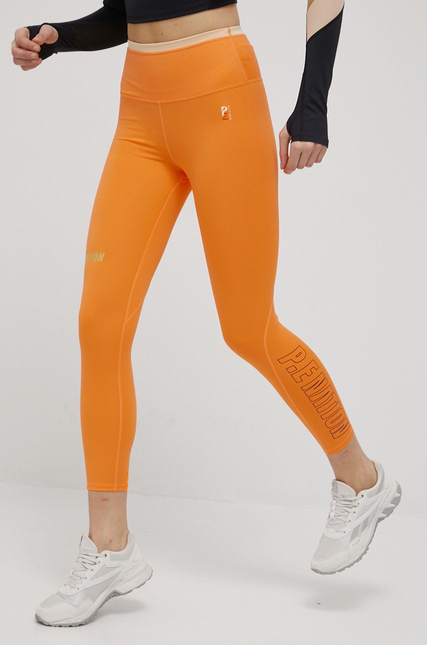 P.E Nation leggins de antrenament femei, culoarea portocaliu, cu imprimeu answear.ro imagine megaplaza.ro