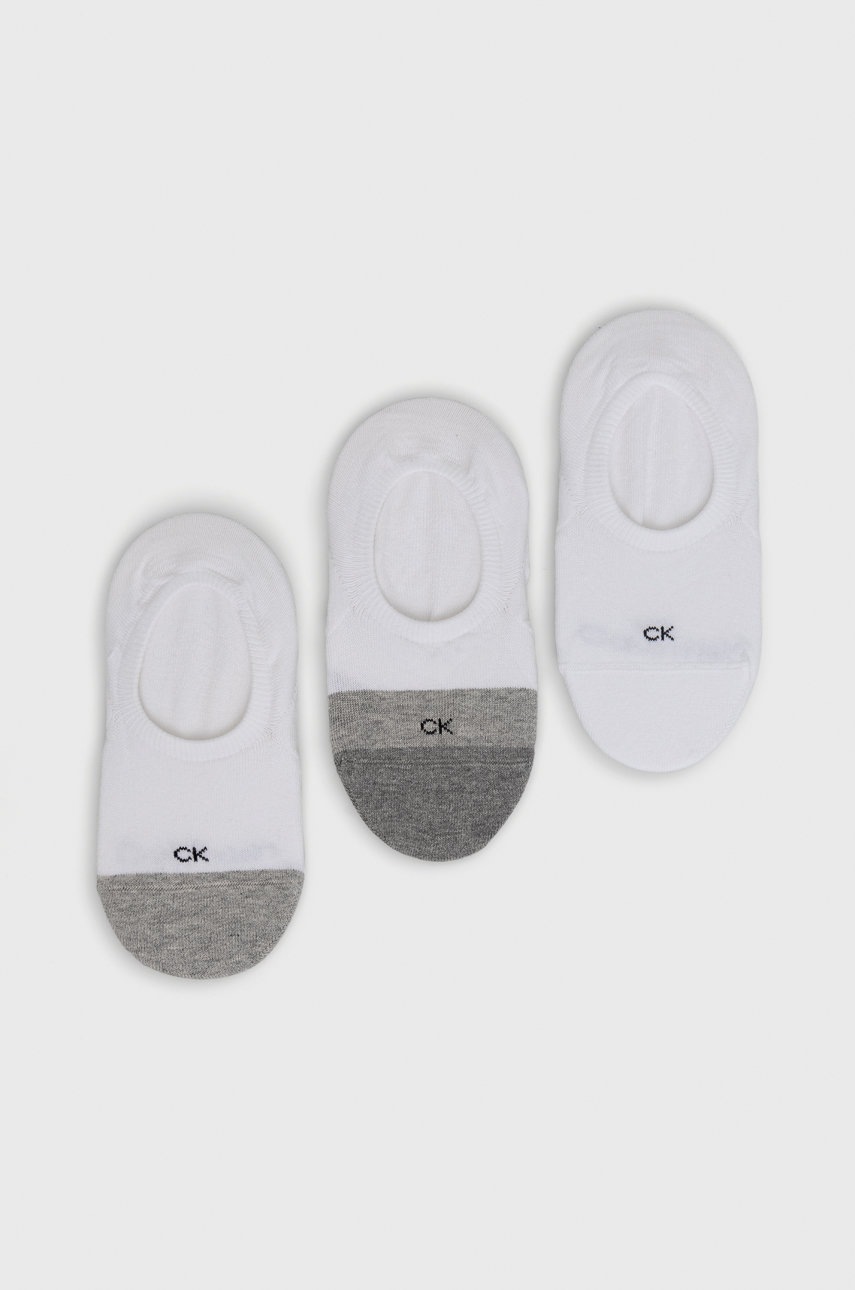 

Чорапи Calvin Klein (3 чифта) дамски в бяло, Бял