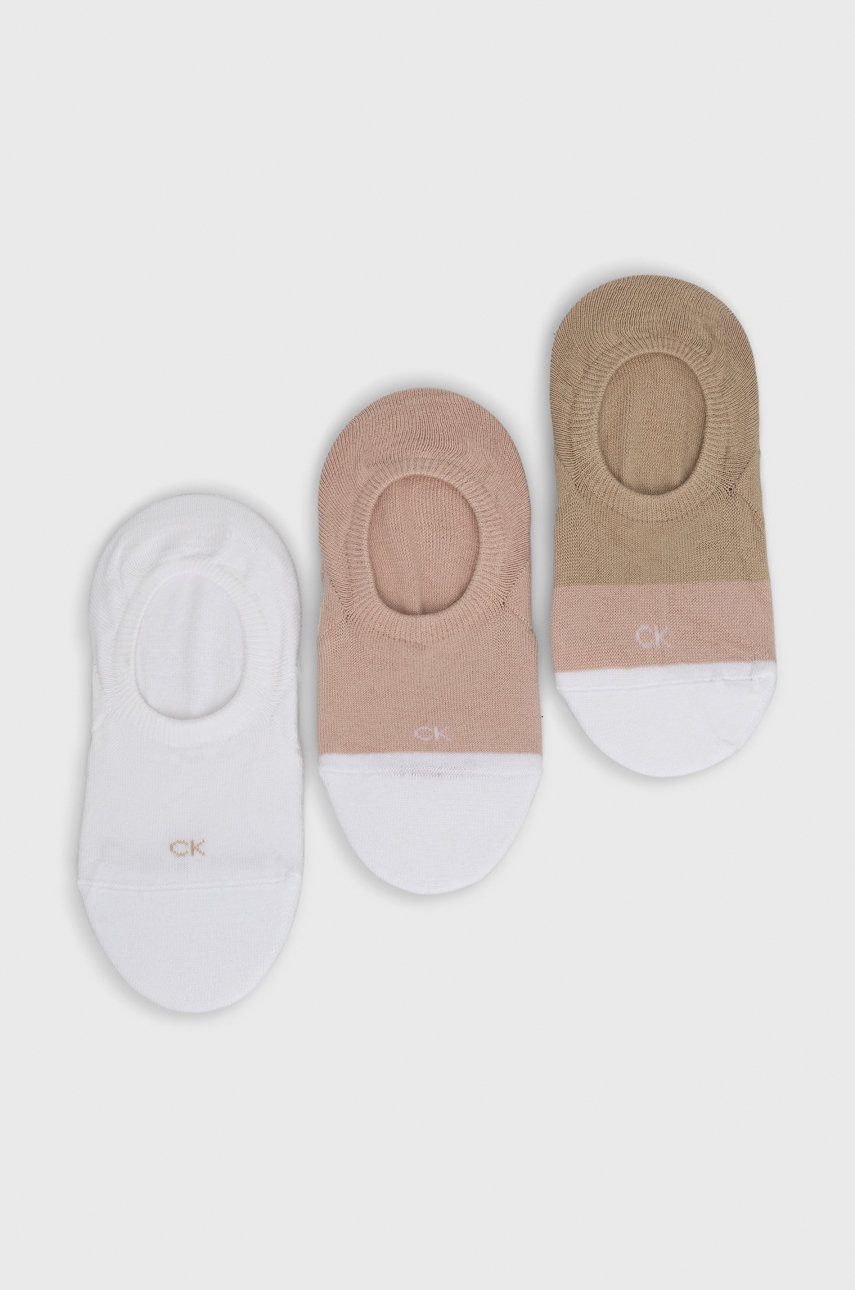 

Чорапи Calvin Klein (3 чифта) дамски в розово, Розов