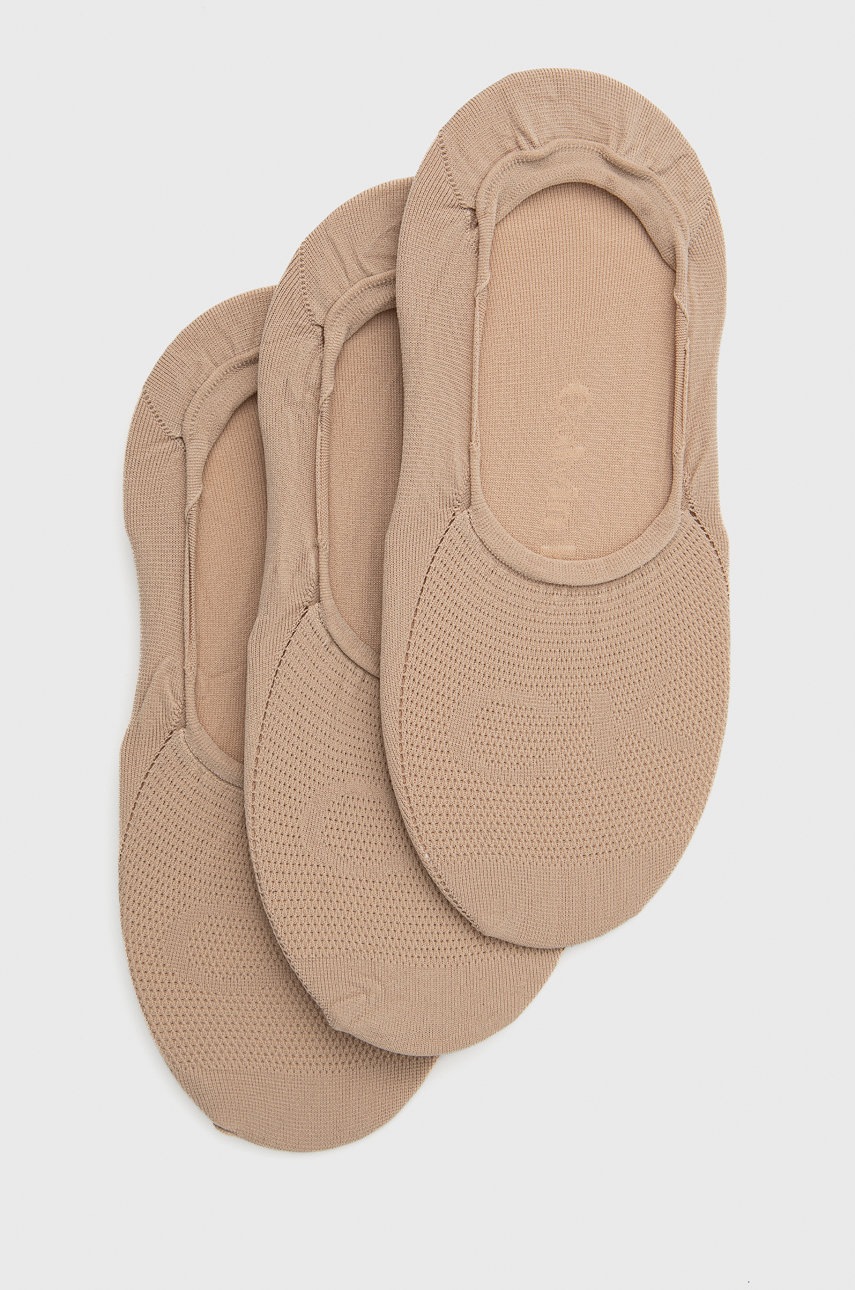 

Чорапи Calvin Klein (3 чифта) дамски в бежово, Бежов