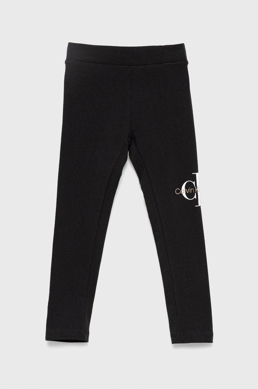 

Детски клин Calvin Klein Jeans в черно с принт, Черен