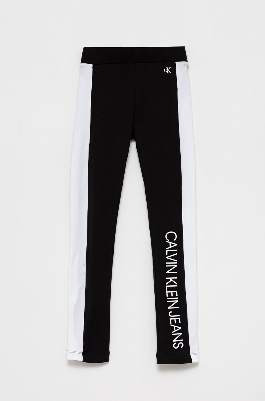 

Детски клин Calvin Klein Jeans в черно с принт, Черен