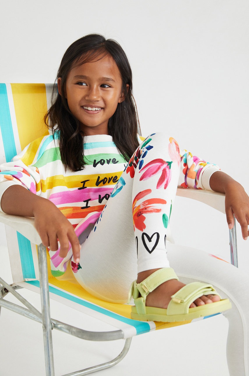 

Детски клин Desigual в бяло с десен, Бял