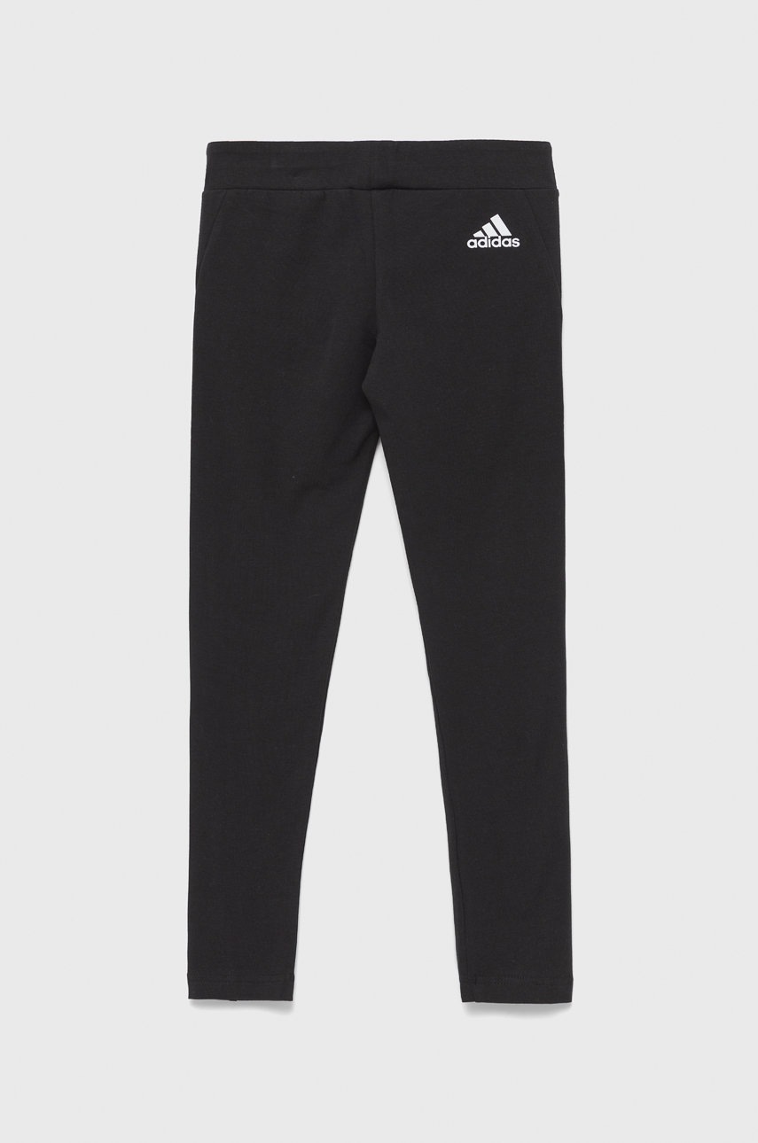

Дитячі легінси adidas Performance H59657 колір чорний з принтом