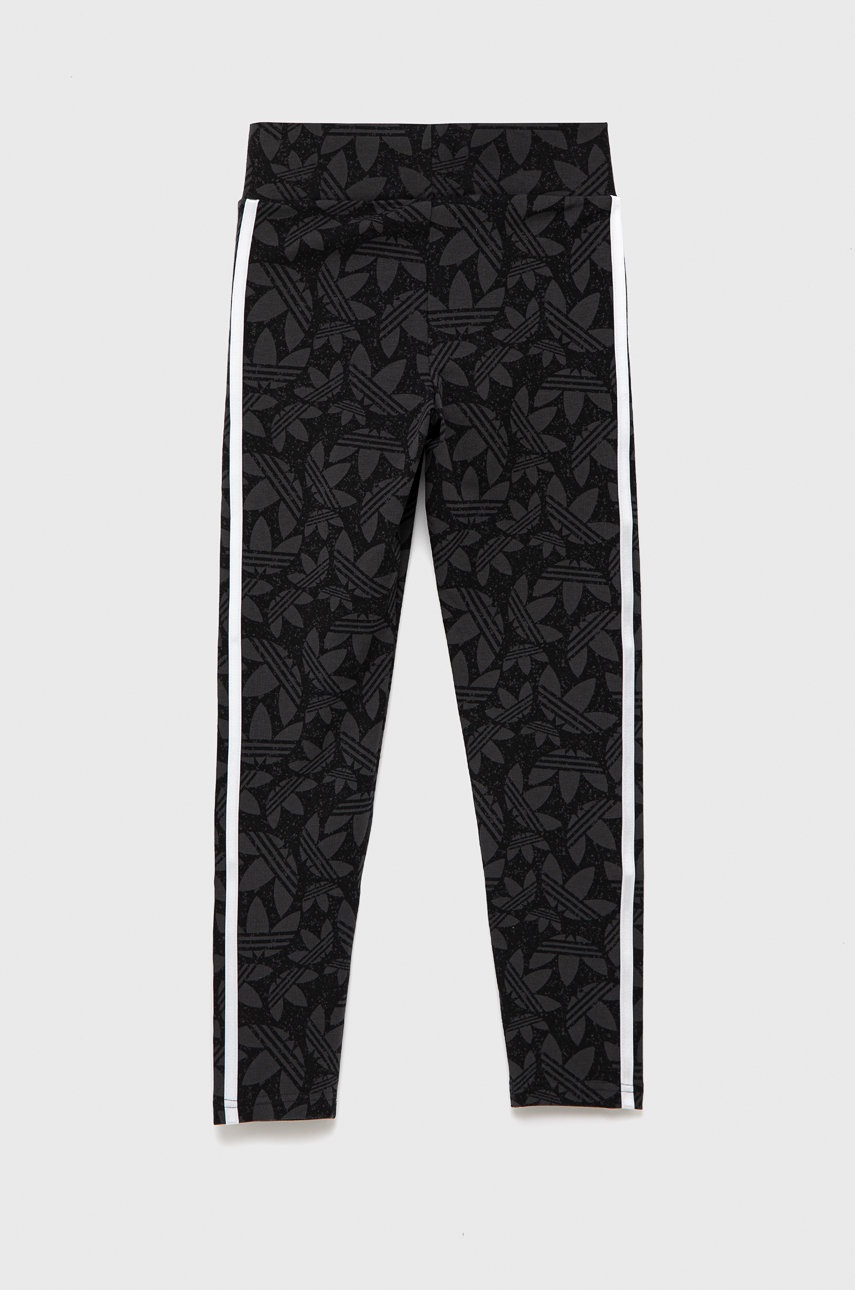 

Детские леггинсы adidas Originals HF4871 цвет чёрный с узором