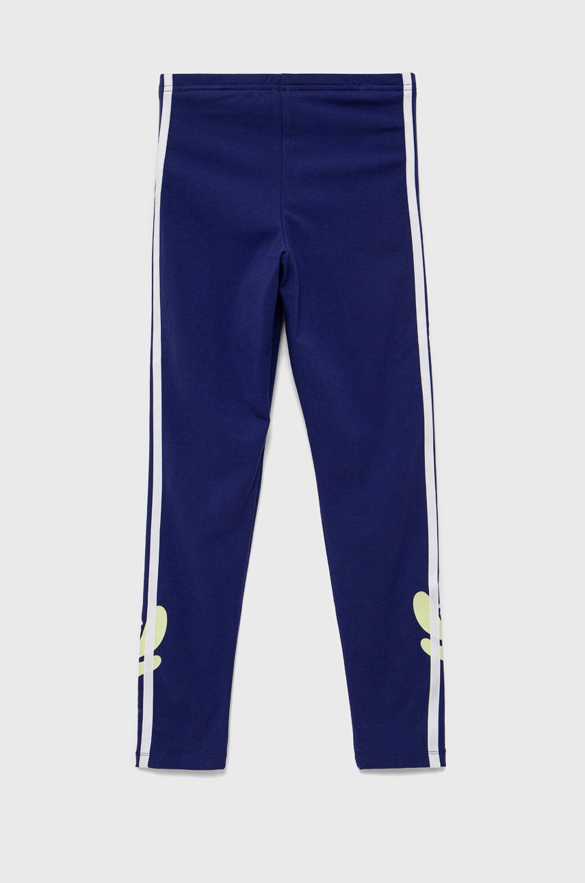 

Дитячі легінси adidas Originals HF7469 колір фіолетовий з аплікацією