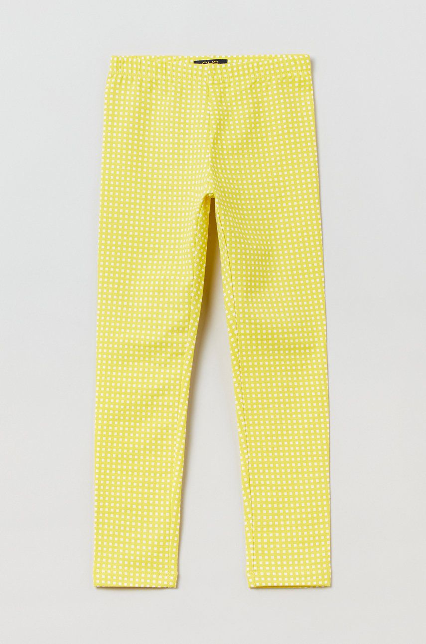 OVS legginsy dziecięce kolor żółty wzorzyste