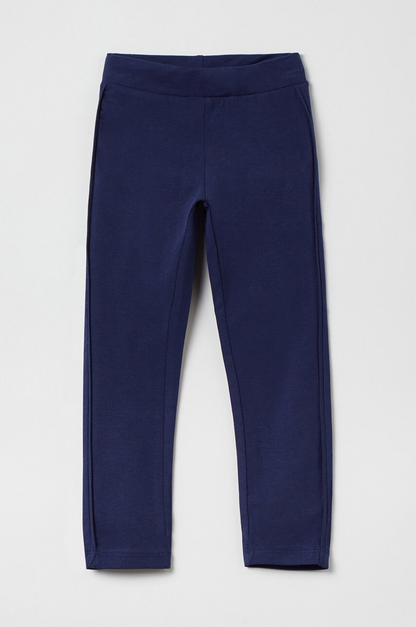 Ovs leggins copii culoarea albastru marin, neted