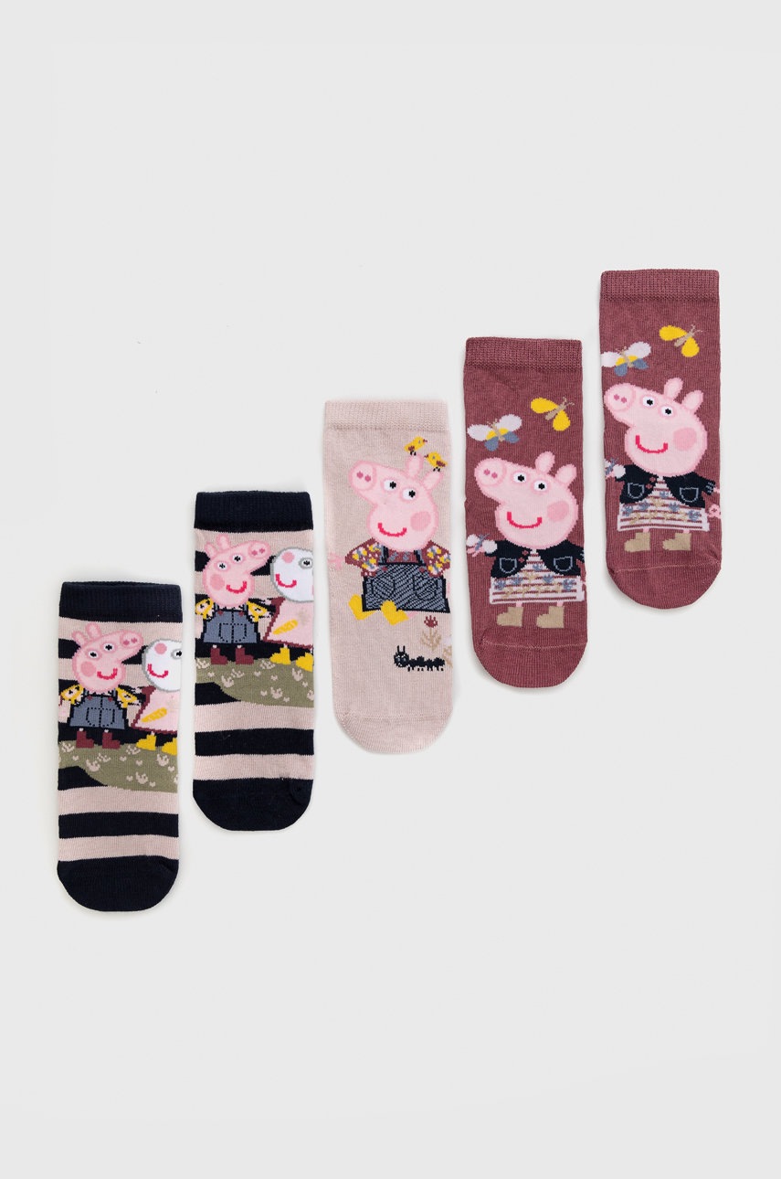 

Детски чорапи Name it x Peppa Pig (5 чифта), Розов