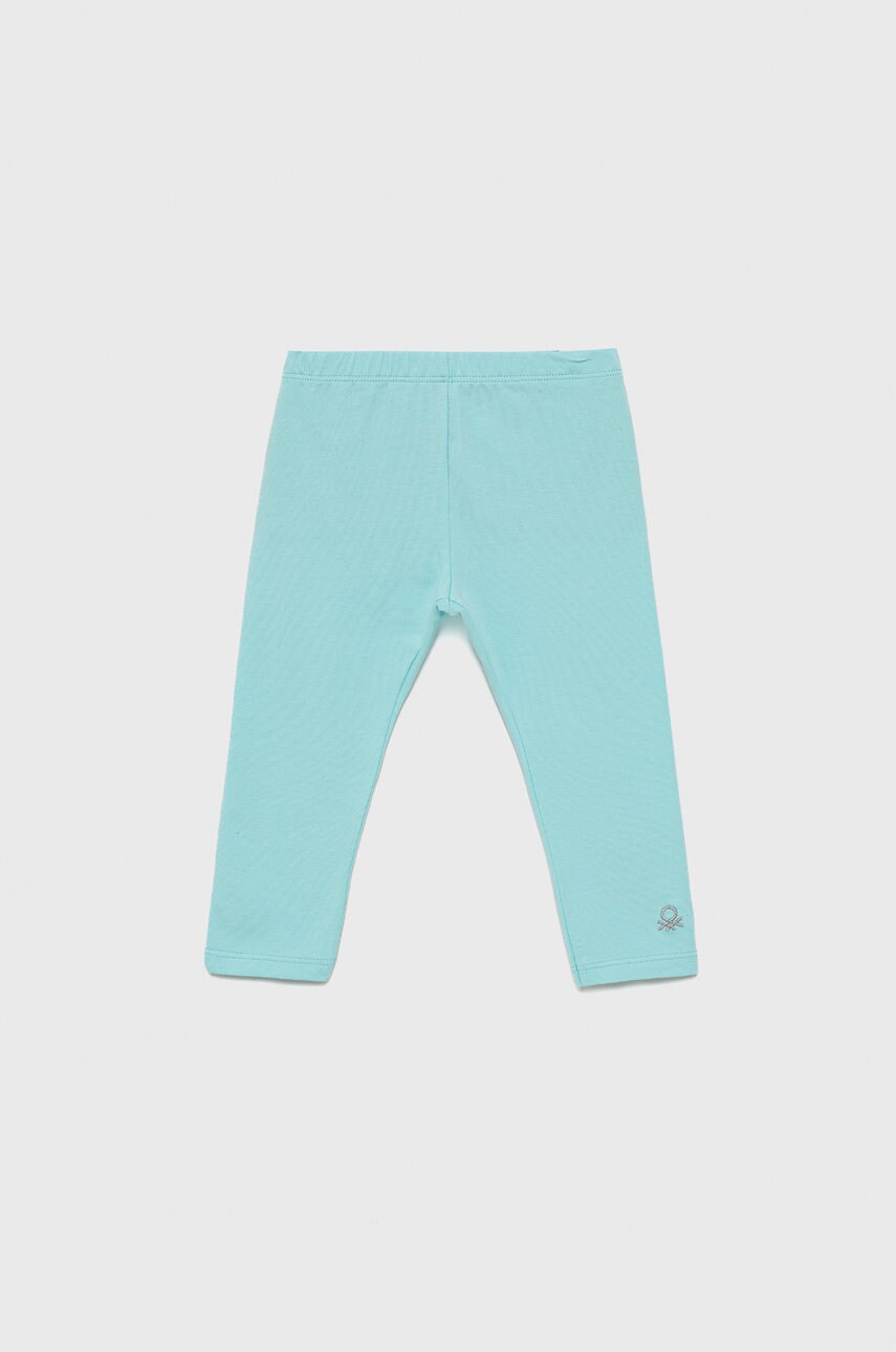 United Colors Of Benetton leggins copii culoarea turcoaz, neted