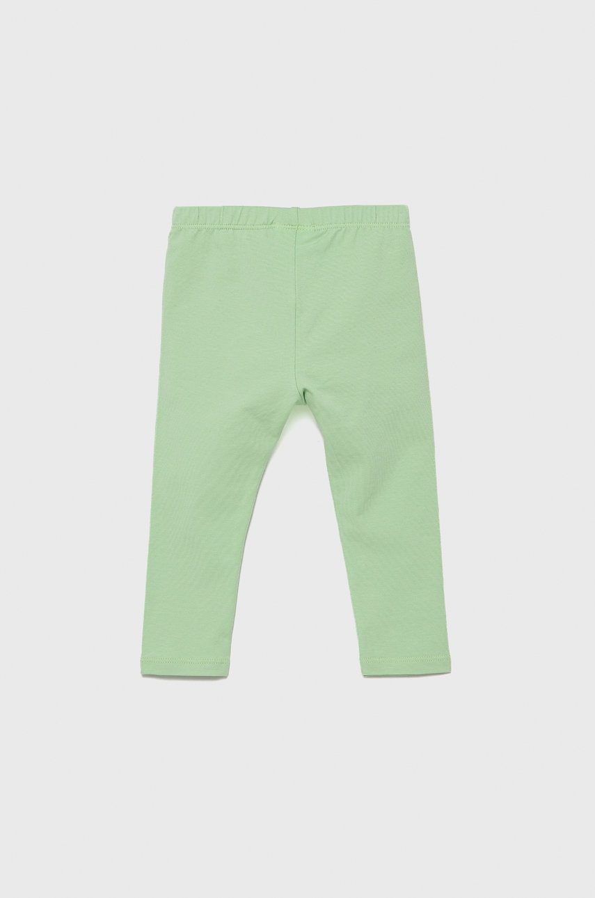 

Дитячі легінси United Colors of Benetton колір зелений гладке