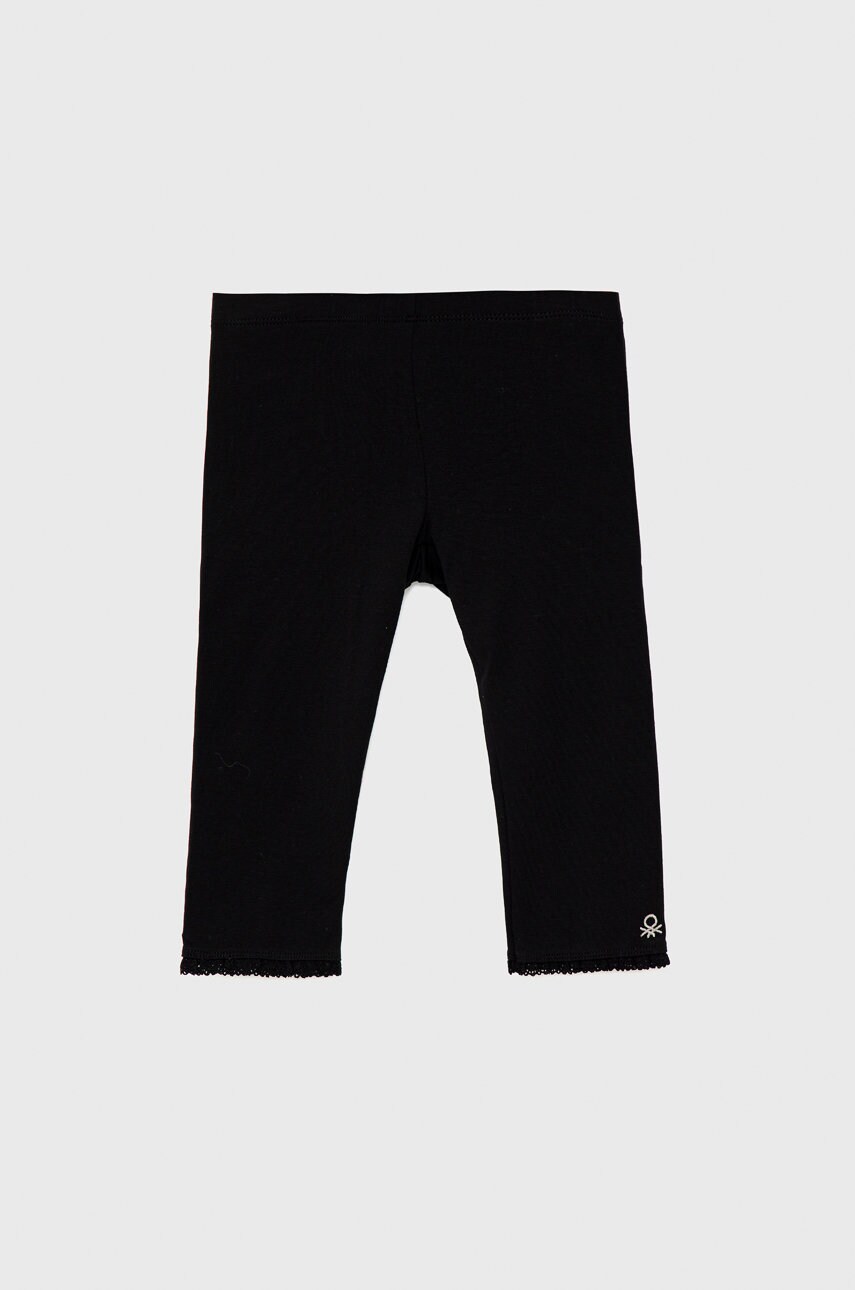 United Colors Of Benetton leggins copii culoarea negru, neted
