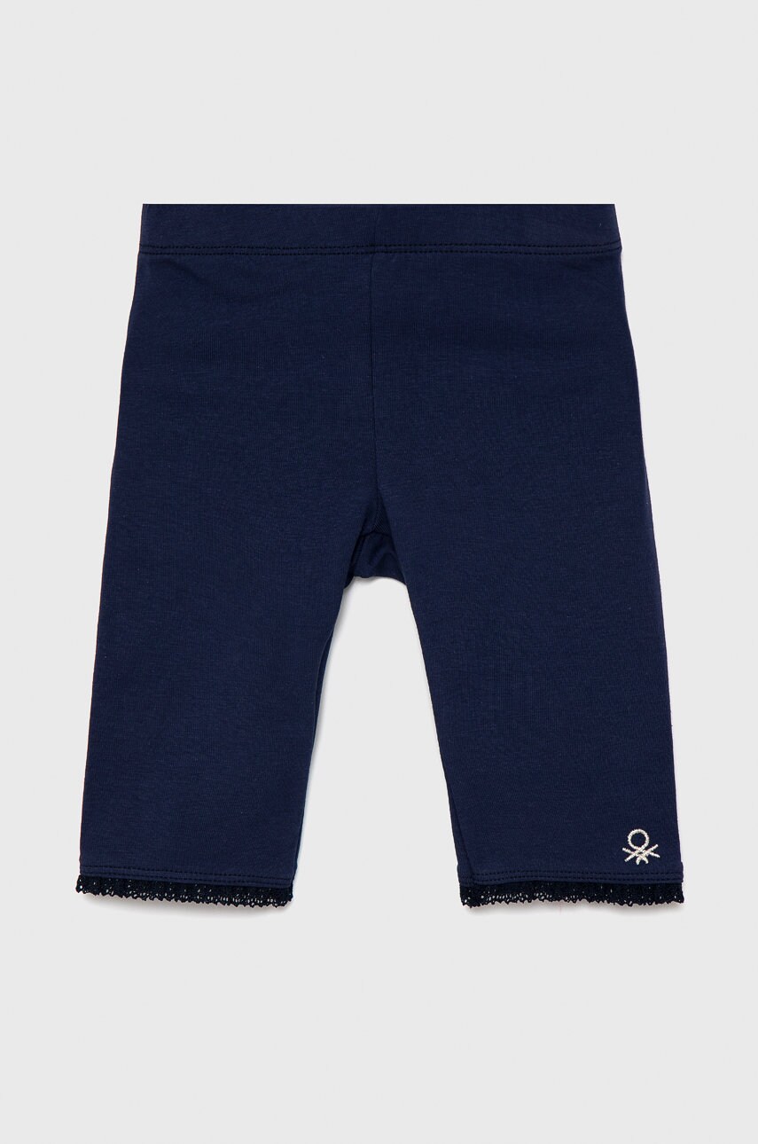 United Colors Of Benetton leggins copii culoarea albastru marin, neted