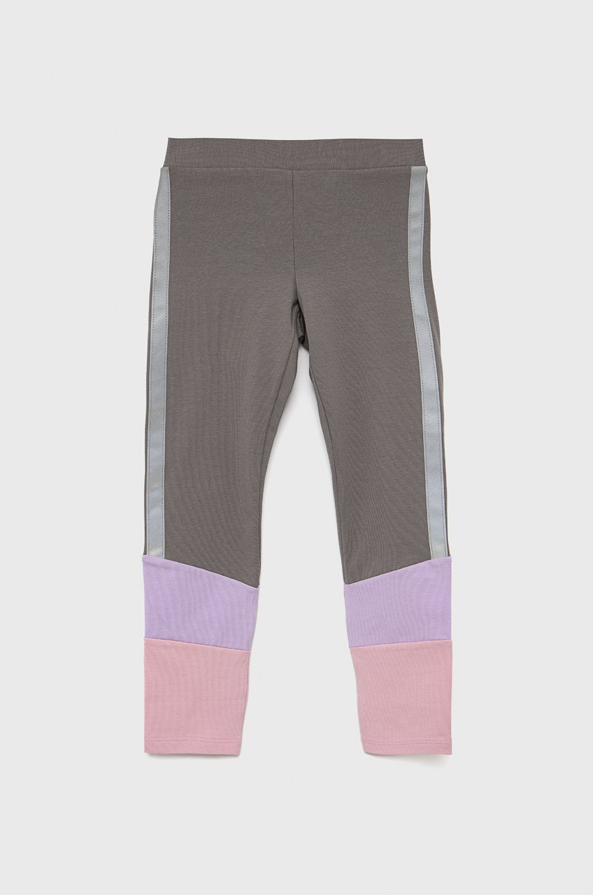 United Colors Of Benetton leggins copii culoarea gri, neted
