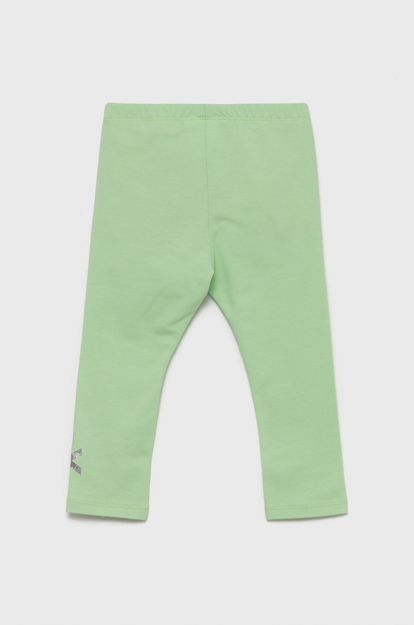 

Дитячі легінси United Colors of Benetton колір зелений з принтом