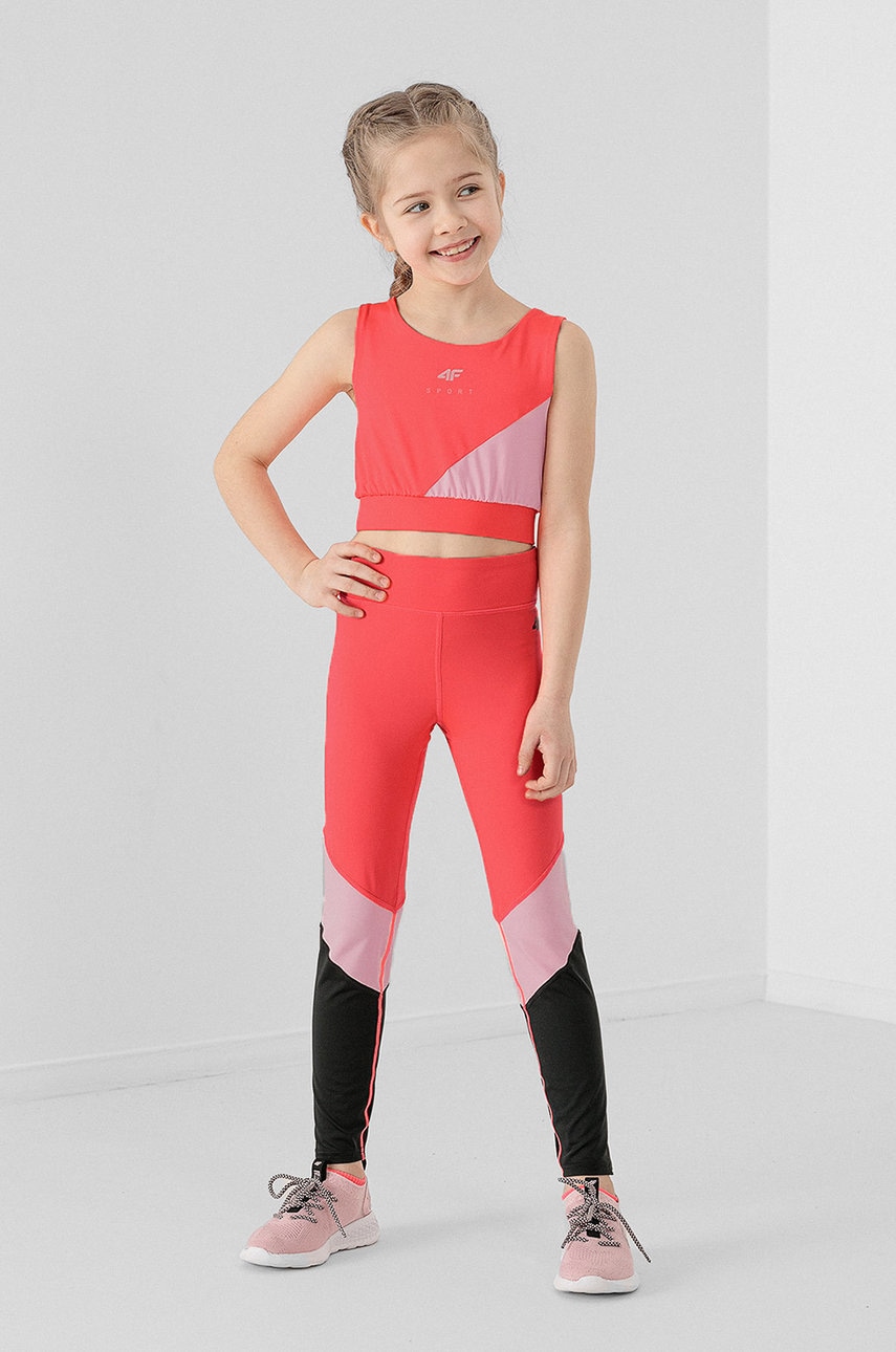 4F leggins copii culoarea roz, modelator