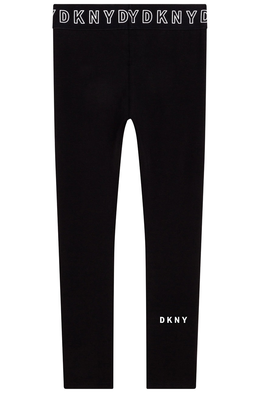 

Дитячі легінси Dkny колір чорний однотонні