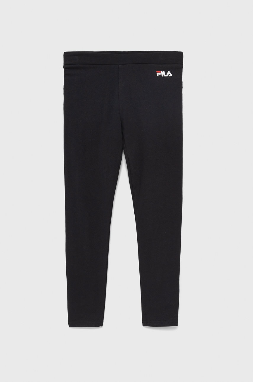 Fila leggins copii culoarea negru, neted