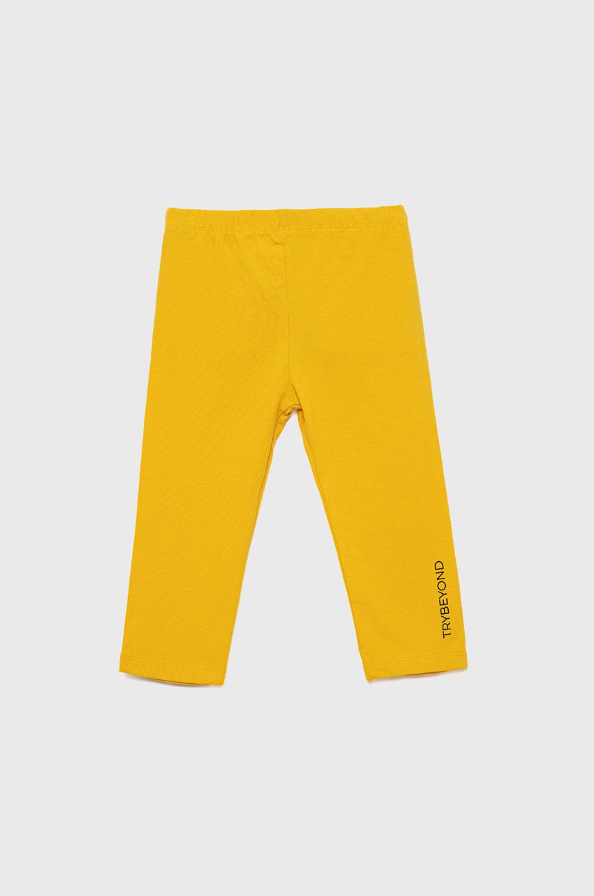 Birba&trybeyond leggins copii culoarea galben, neted
