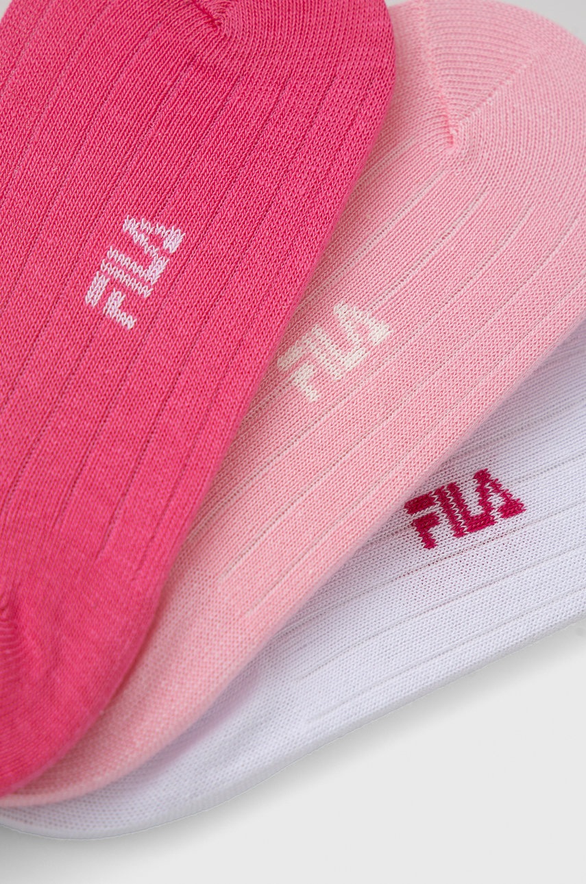 

Шкарпетки Fila (3-pack) колір рожевий