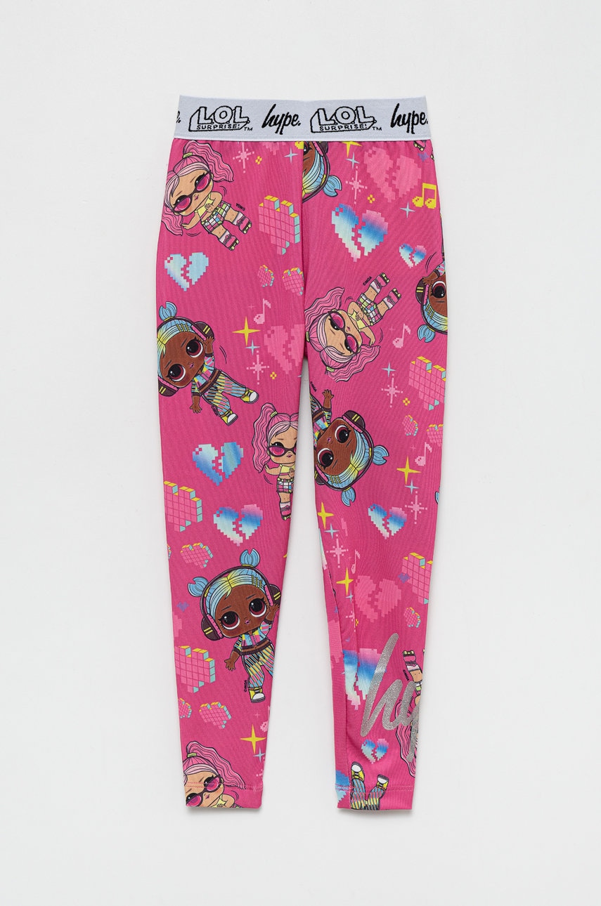 Hype leggins copii xlol culoarea roz, modelator