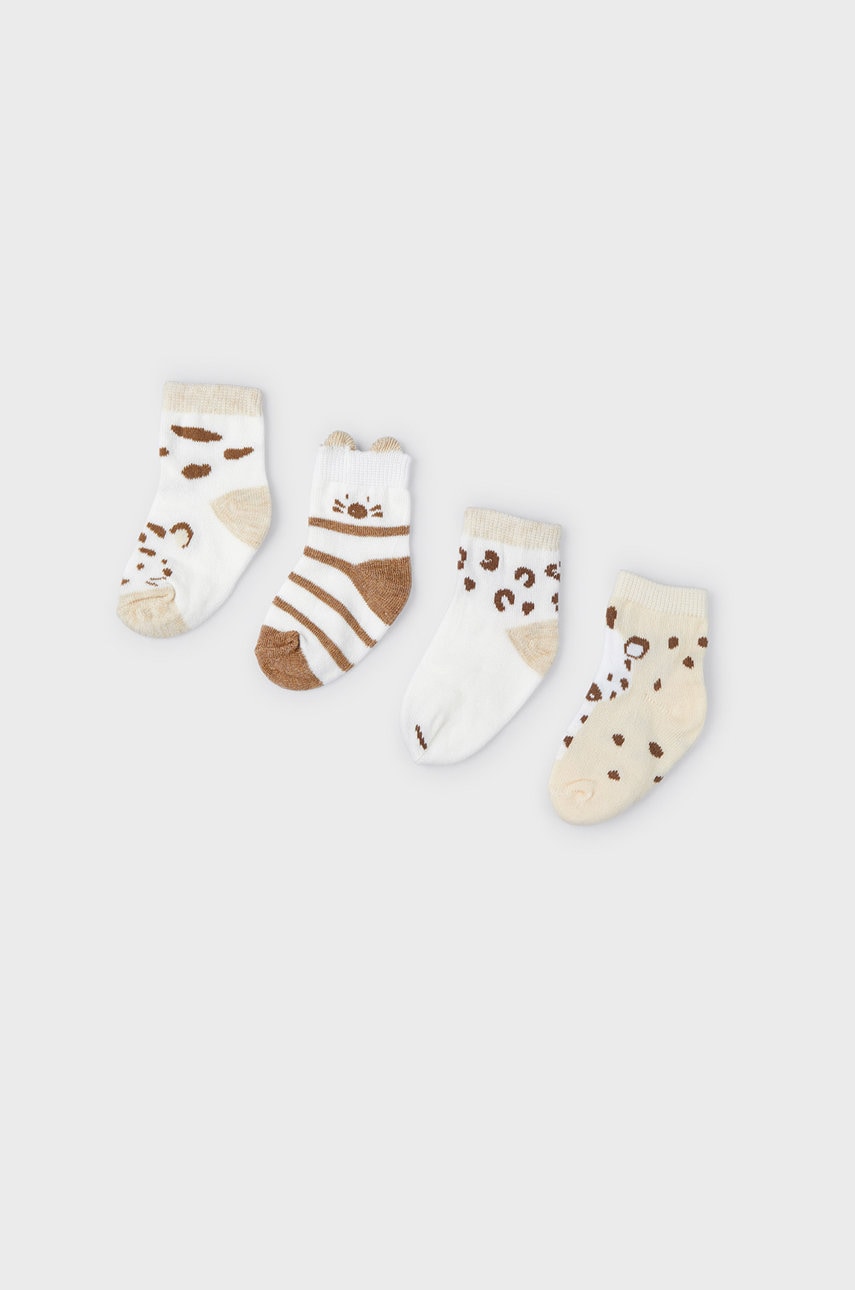 Mayoral newborn sosete copii 4-pack culoarea bej