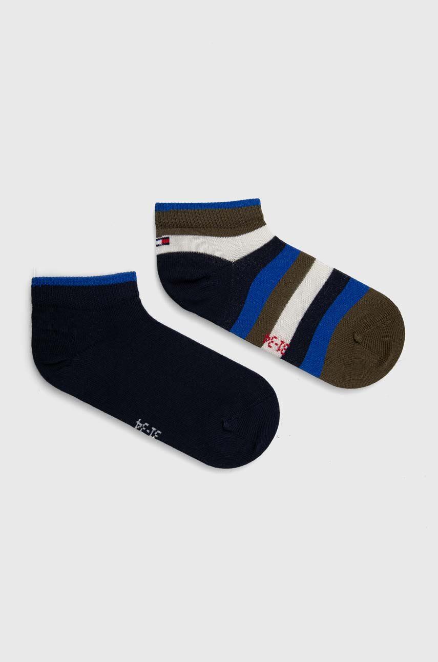 Dětské ponožky Tommy Hilfiger 2-pack tmavomodrá barva - námořnická modř - 73 % Bavlna
