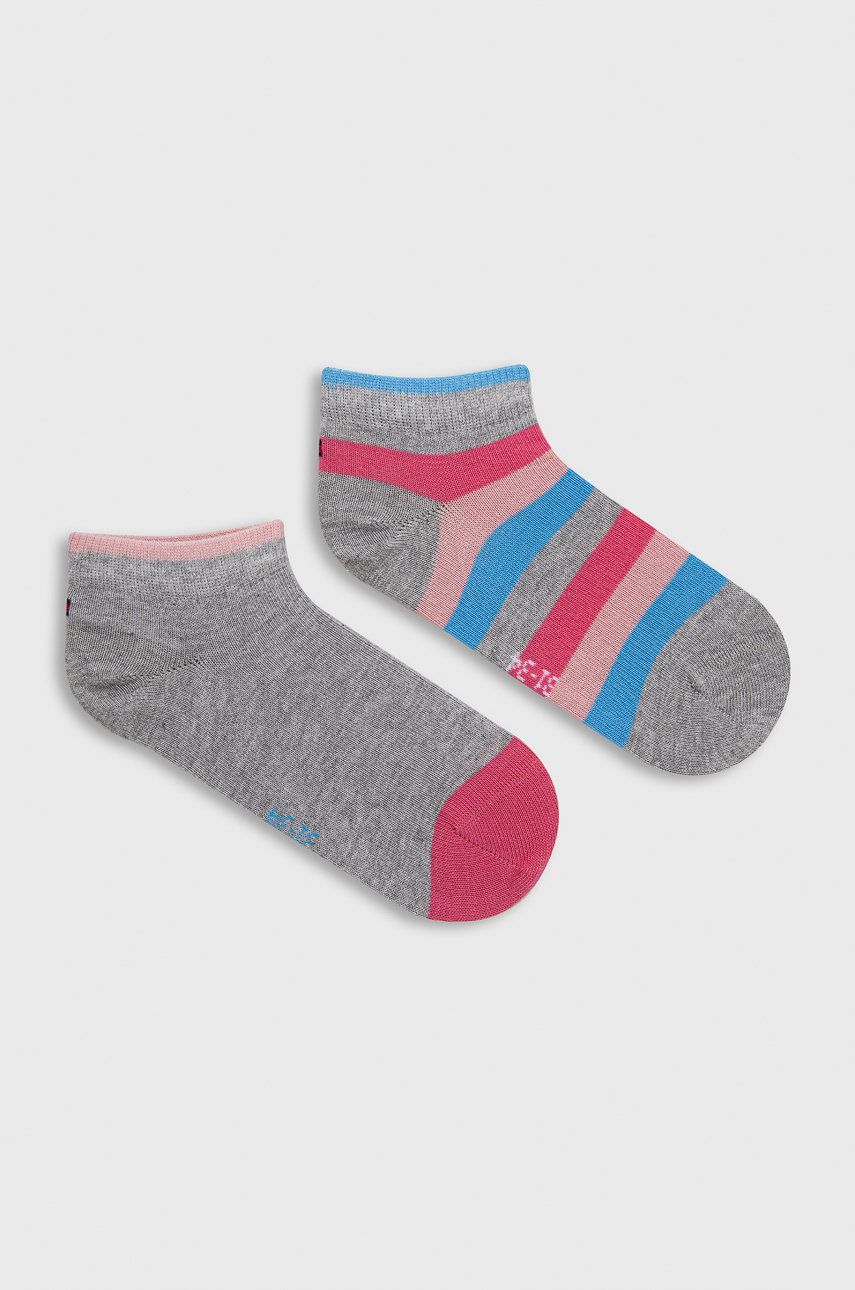Dětské ponožky Tommy Hilfiger šedá barva - šedá - 73 % Bavlna