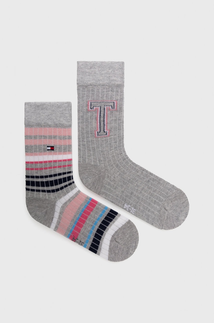 

Детски чорапи Tommy Hilfiger в сиво, Сив