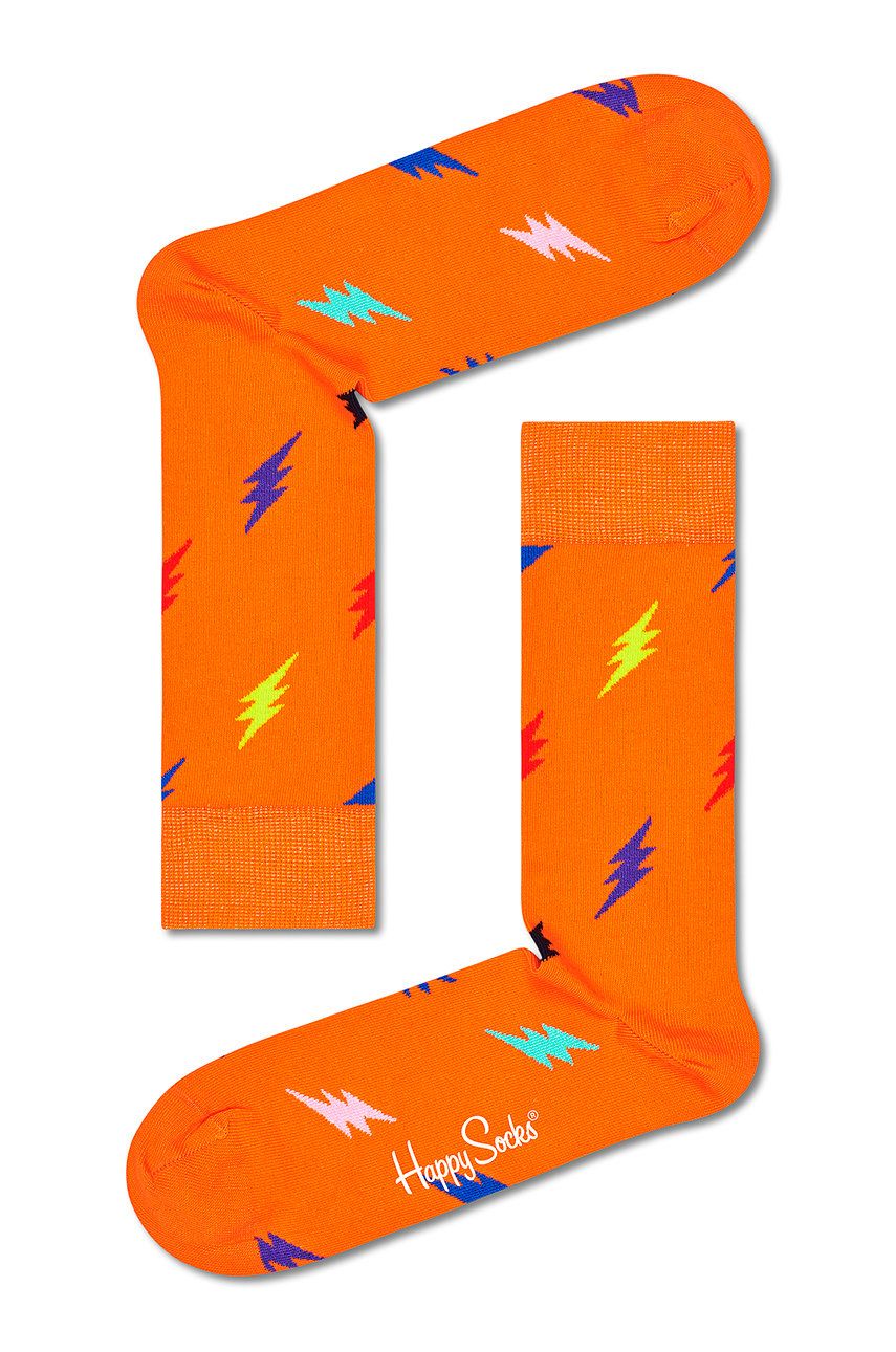 Happy Socks skarpetki Lightning męskie kolor pomarańczowy