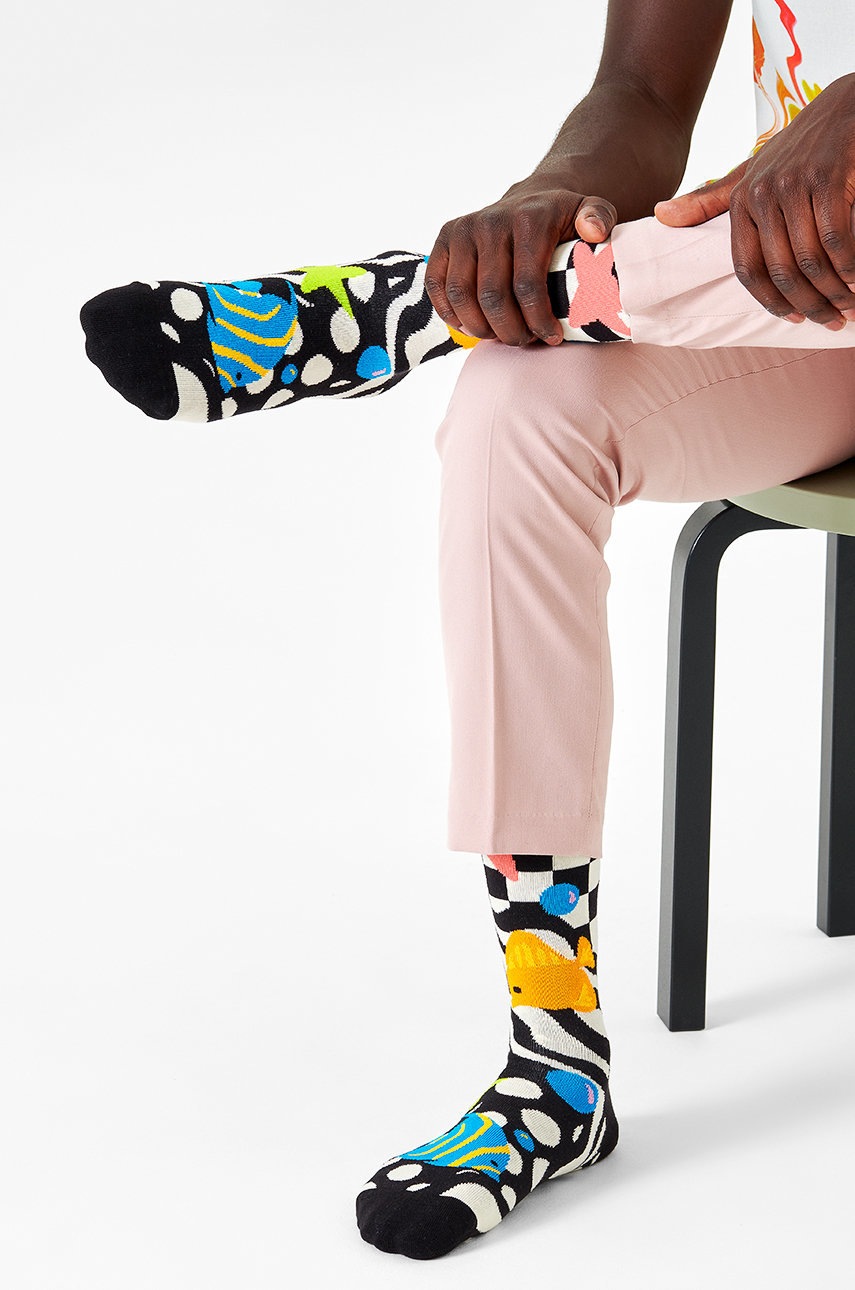 

Чорапи Happy Socks мъжки в черно, Черен