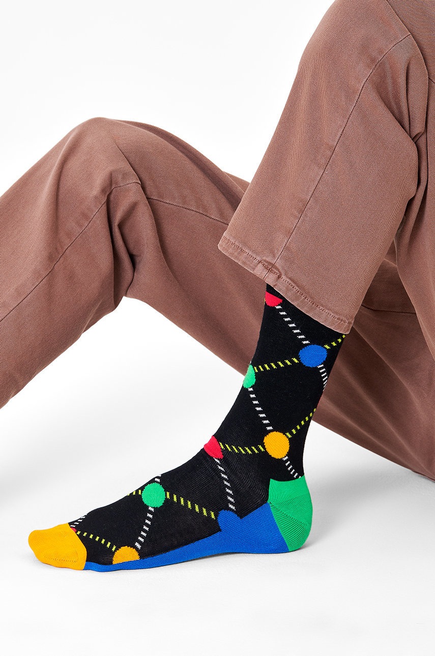 

Чорапи Happy Socks мъжки в черно, Черен