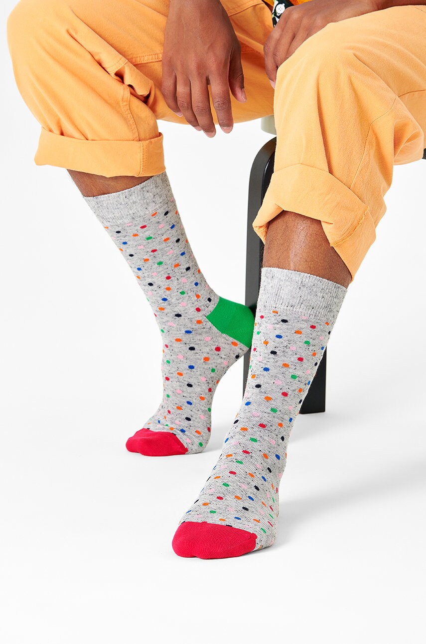 

Чорапи Happy Socks мъжки в сиво, Сив