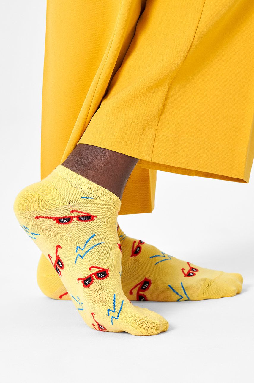 Happy Socks șosete scurte barbati, culoarea galben answear.ro imagine noua