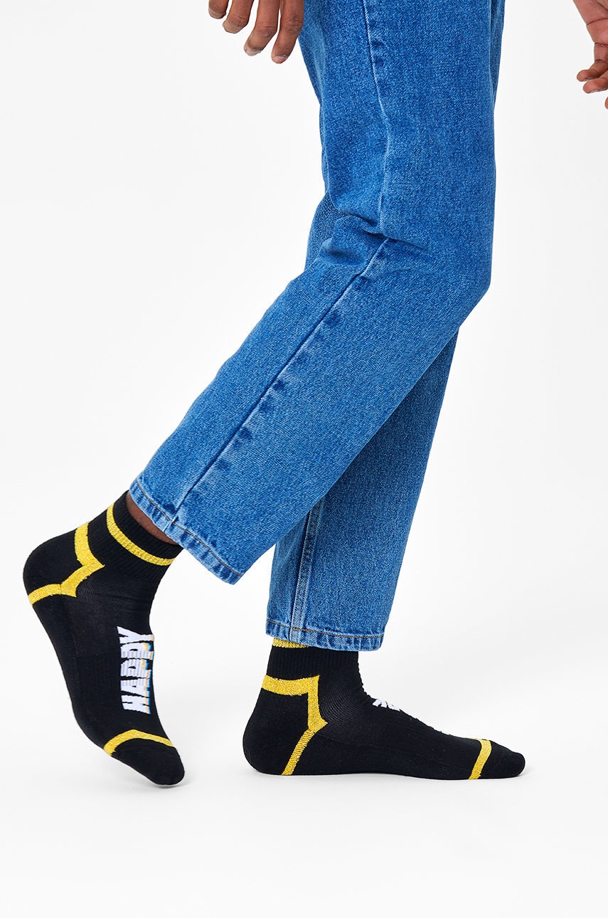 

Чорапи Happy Socks мъжки в черно, Черен