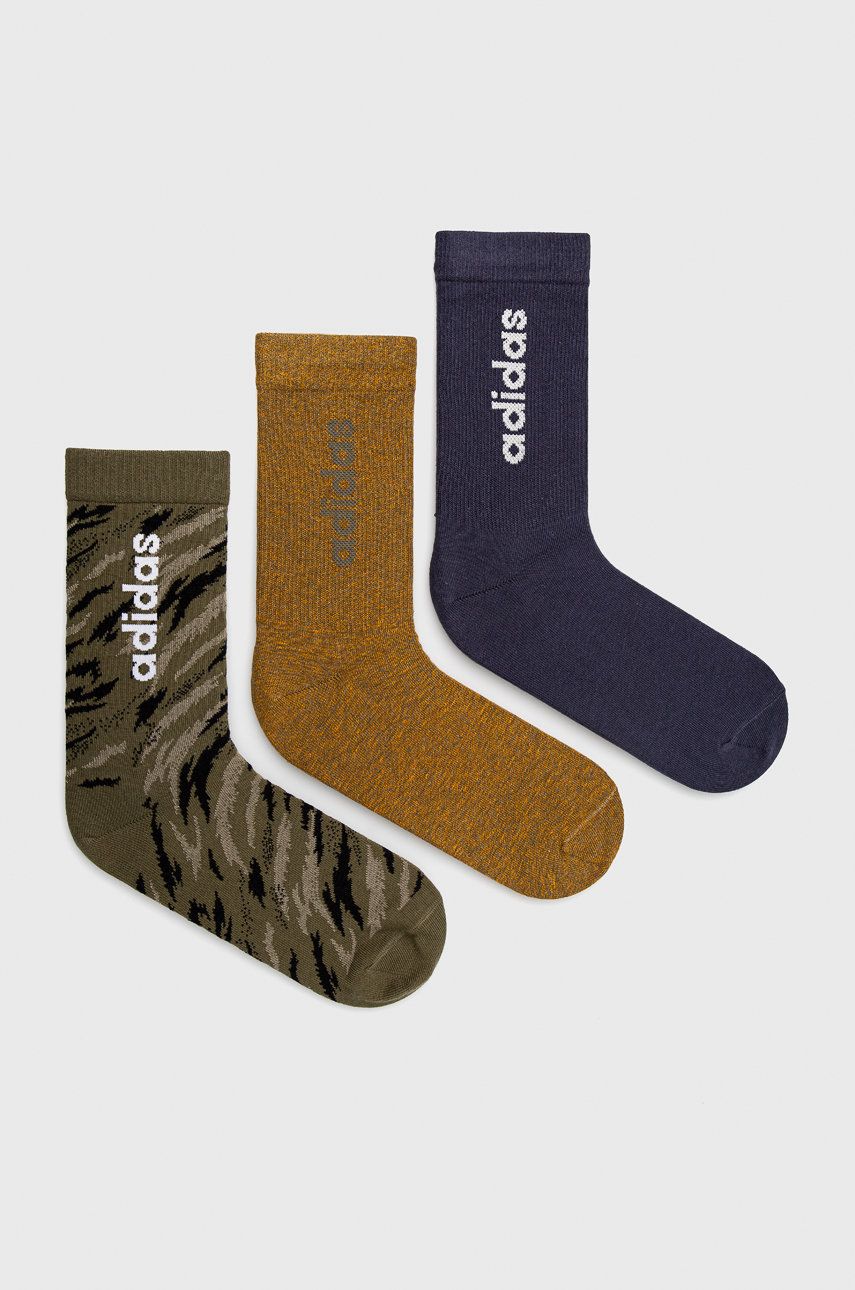 Ponožky adidas HD2218 pánské, zelená barva - zelená -  Materiál č. 1: 70% Bavlna