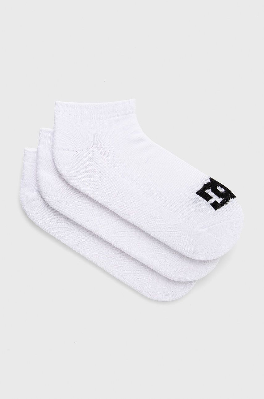 Ponožky Dc (3-pack) pánské, bílá barva - bílá -  84% Bavlna