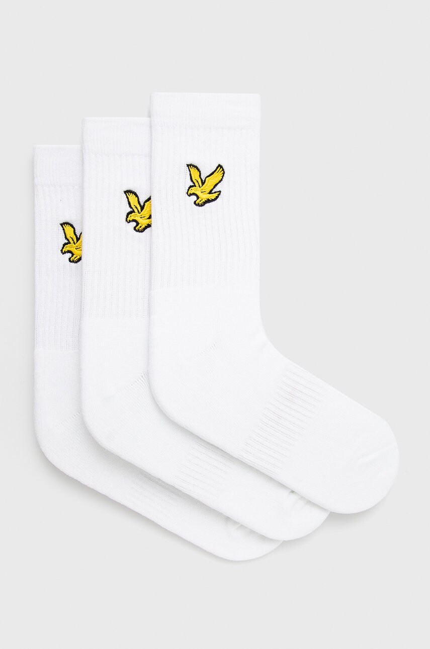 

Чорапи Lyle & Scott Myles (3-pack) в бяло, Бял