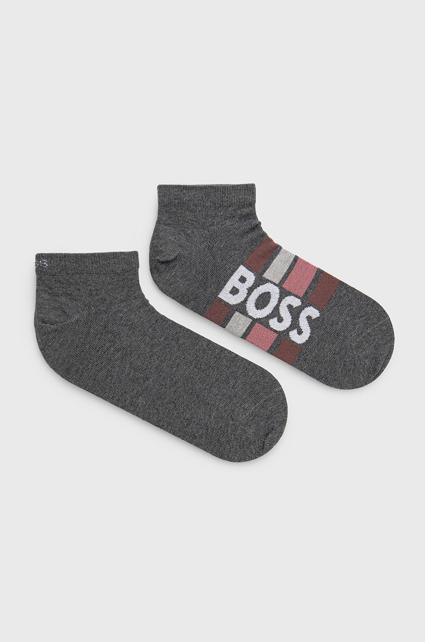 

Чорапи BOSS (2 чифта) мъжки в сиво, Сив