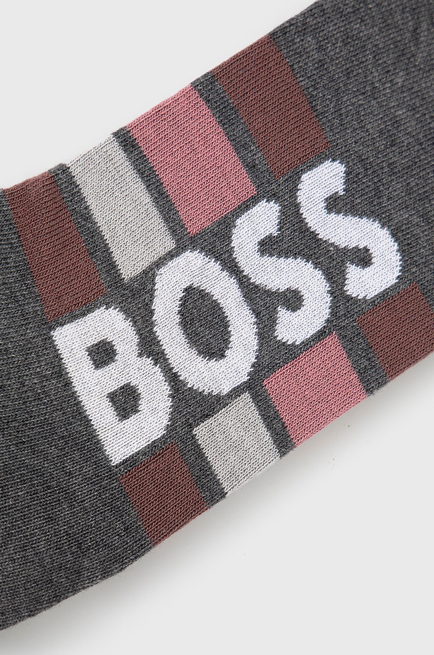 

Шкарпетки BOSS (2-pack) чоловічі колір сірий