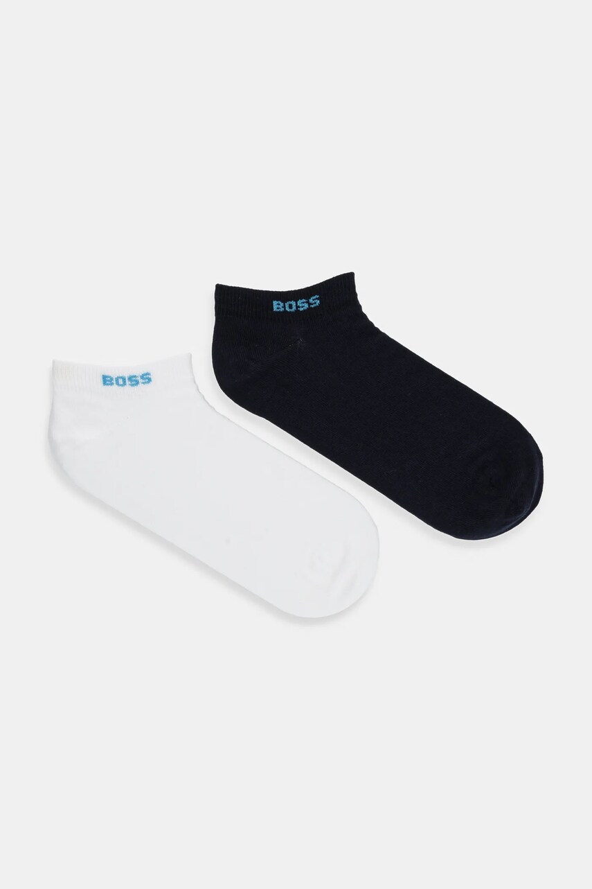 Levně Ponožky BOSS 2-pack pánské, šedá barva, 50467730