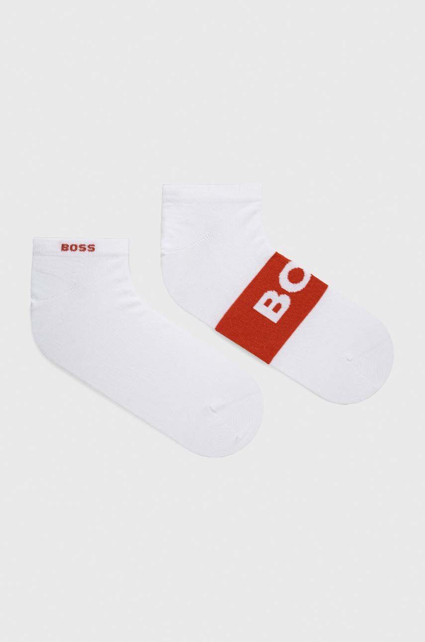 Levně Ponožky BOSS 2-pack pánské, bílá barva, 50467747