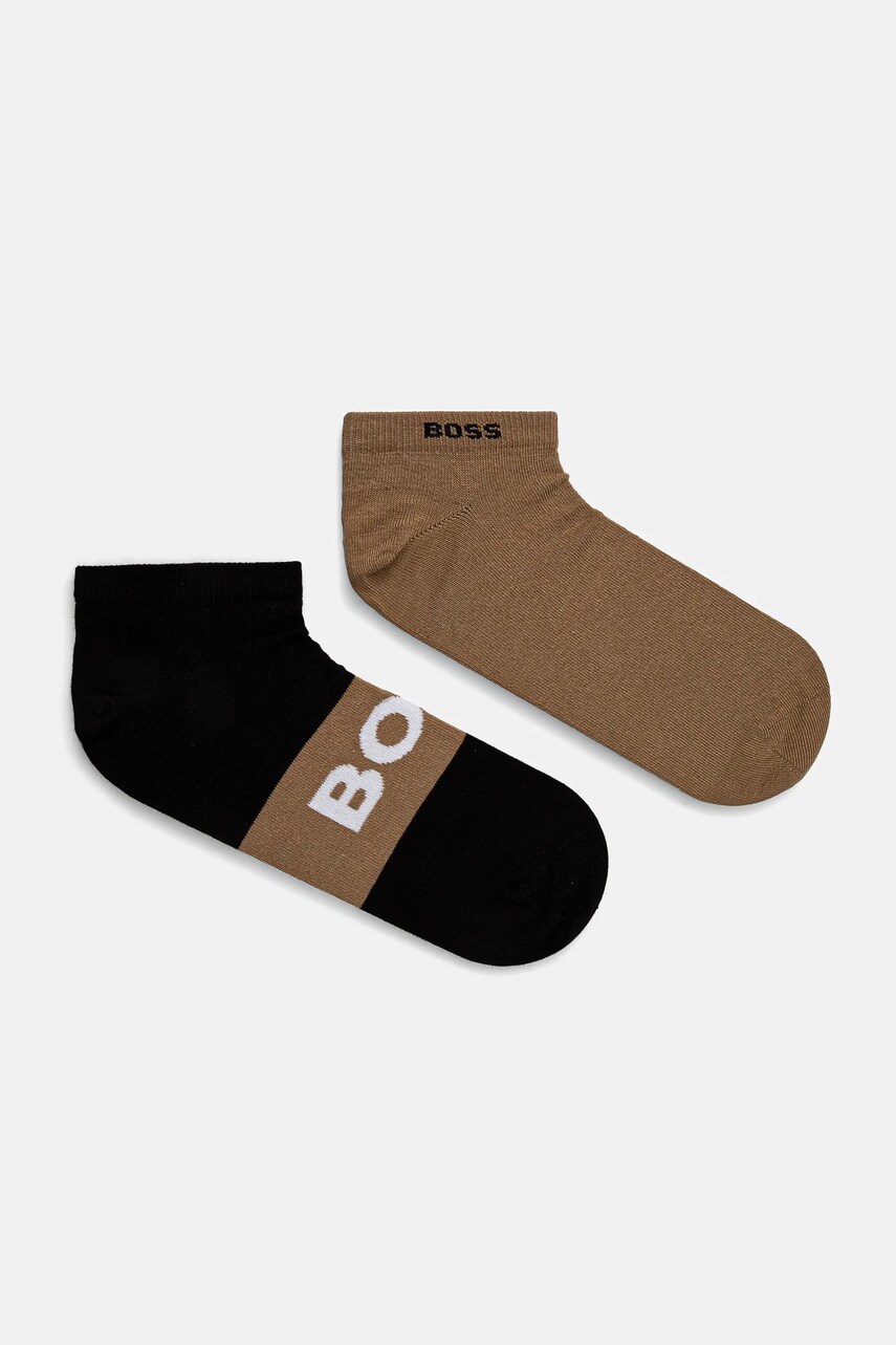 BOSS sosete 2-pack barbati, culoarea bej, 50467747