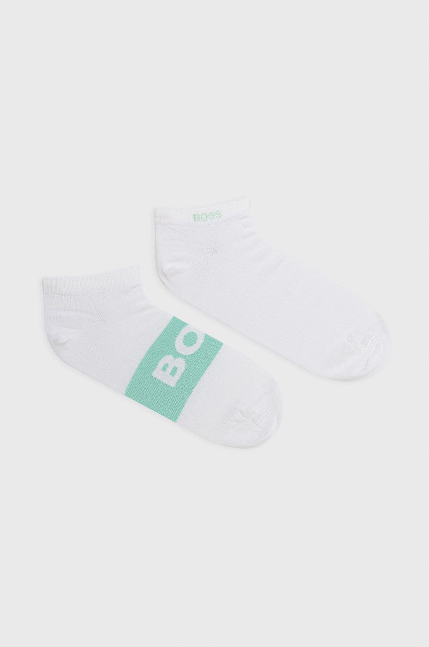 Levně Ponožky BOSS (2-pack) pánské, bílá barva, 50467747