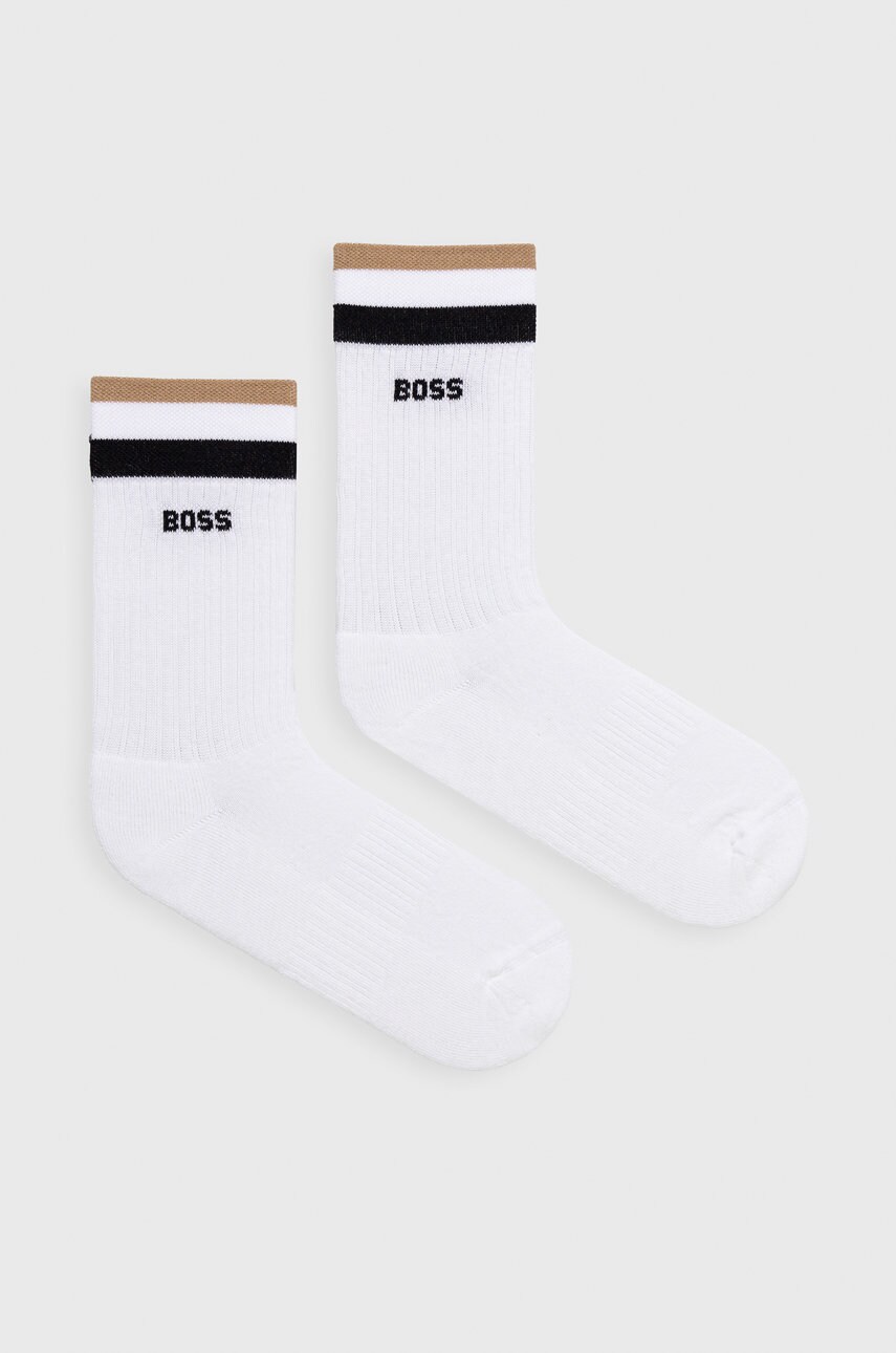 

Чорапи BOSS мъжко в бяло, Бял